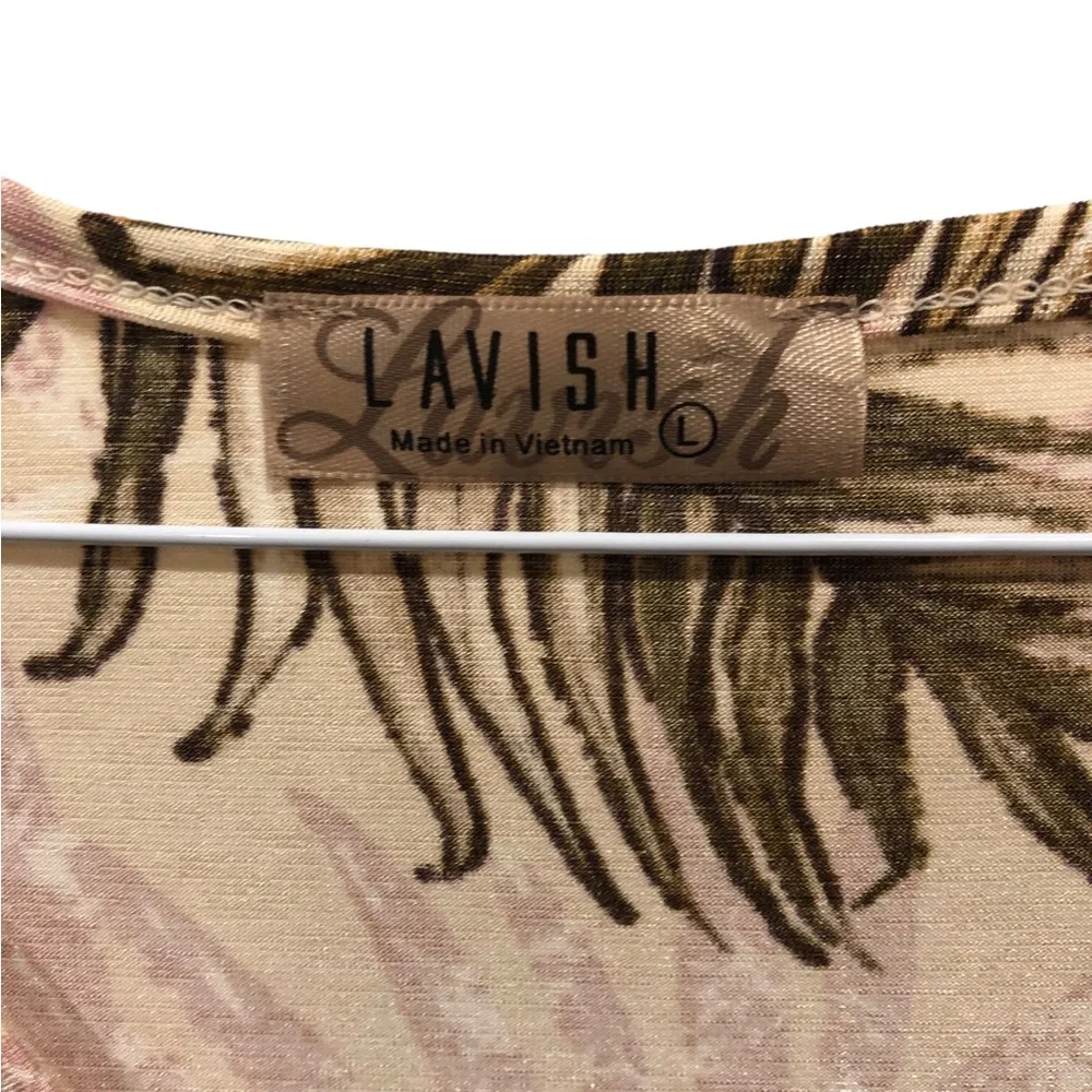 Lavish Size Large tie & button detail blouse coastal summer style cape sleeve - Picture 10 of 14